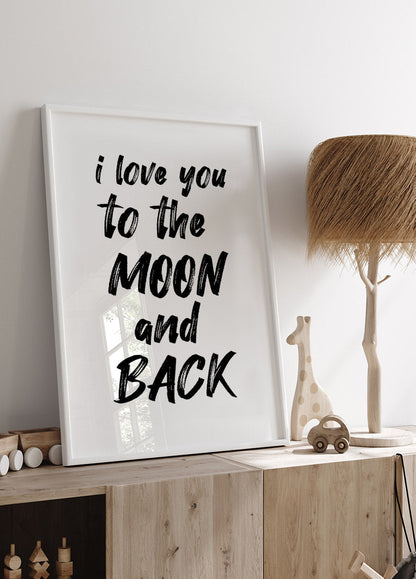 Love you to the moon and back nursery quote Plakat - Posterbox.no