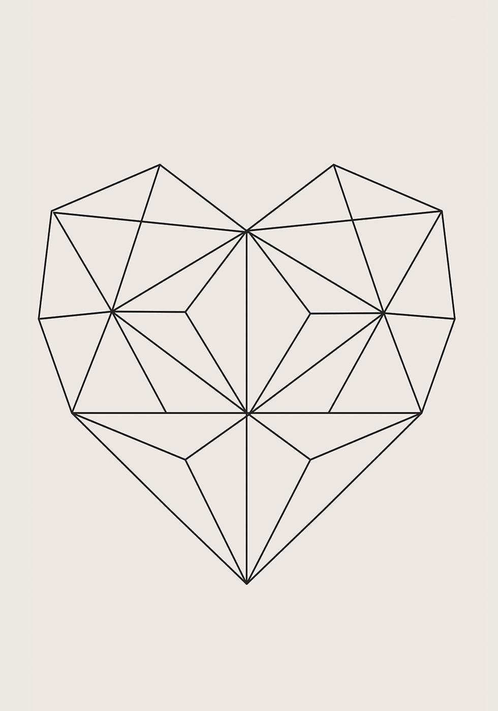 Abstract Geometric Heart Plakat