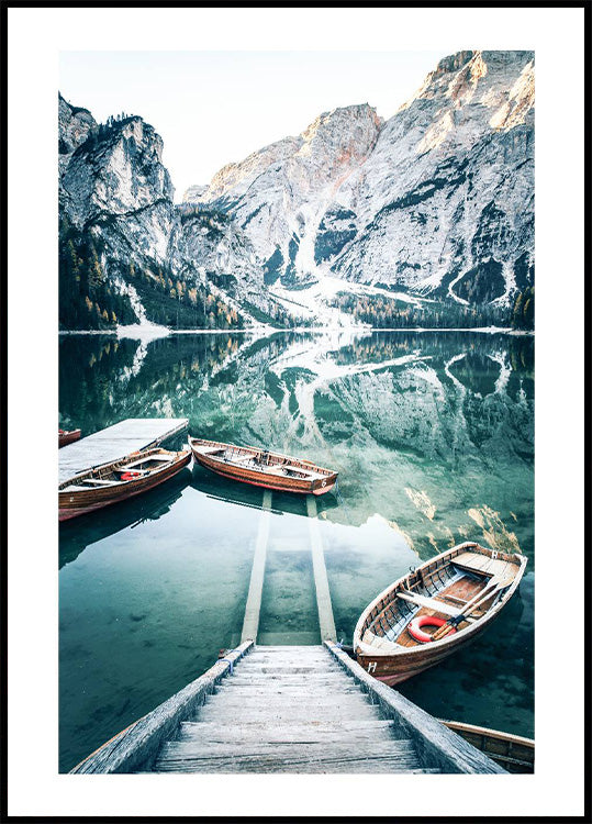 Boat In The Braies Lake Plakat - Posterbox.no