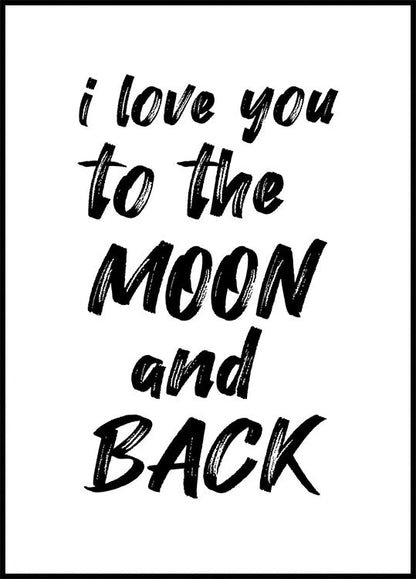 Love you to the moon and back nursery quote Plakat - Posterbox.no