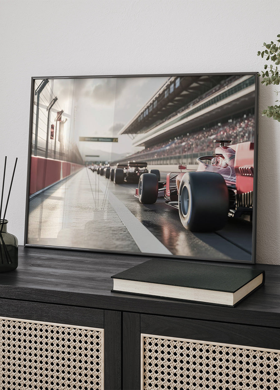 Red Race Car Plakat - Posterbox.dk