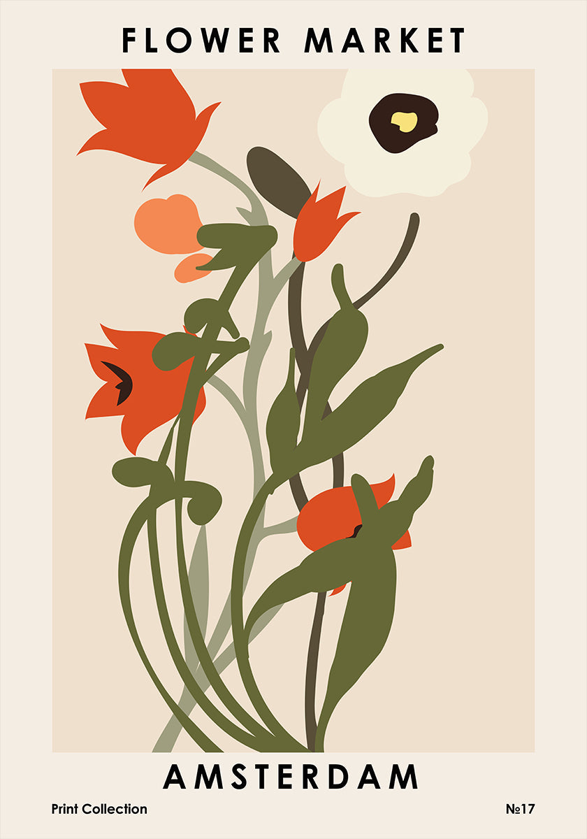 Flower Market Amsterdam  Plakat