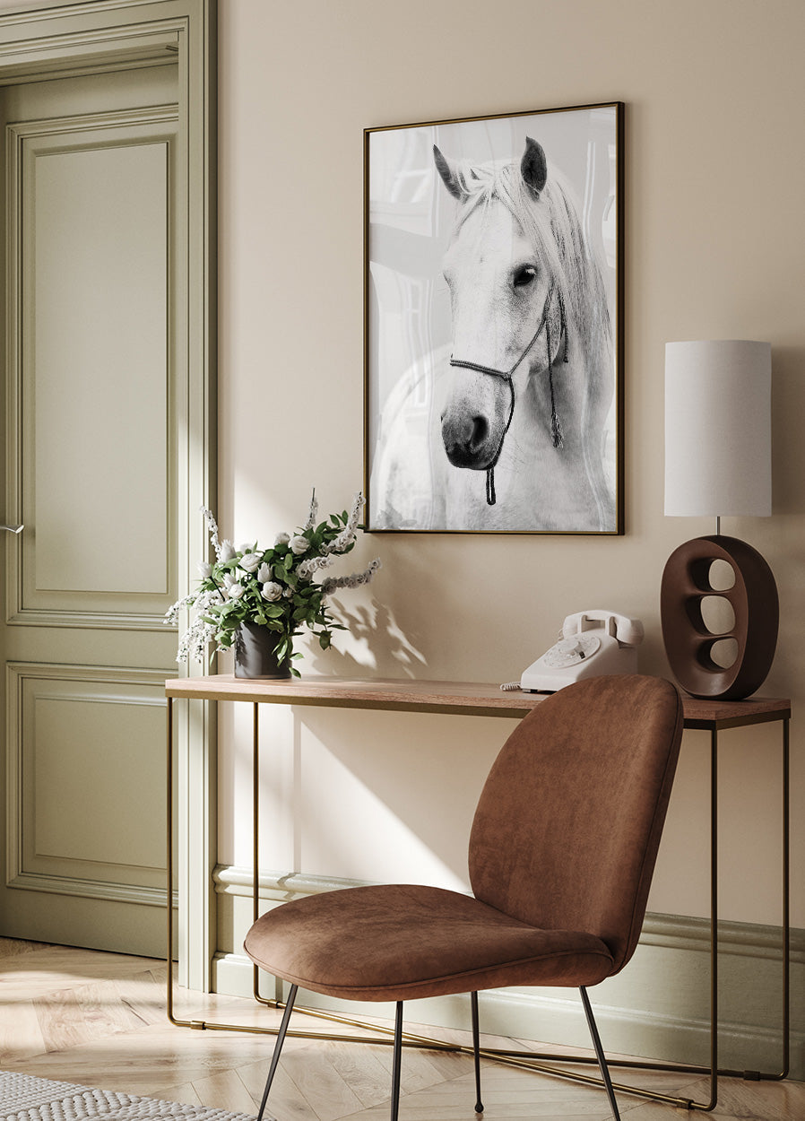 White Stallion Horse Plakat - Posterbox.dk
