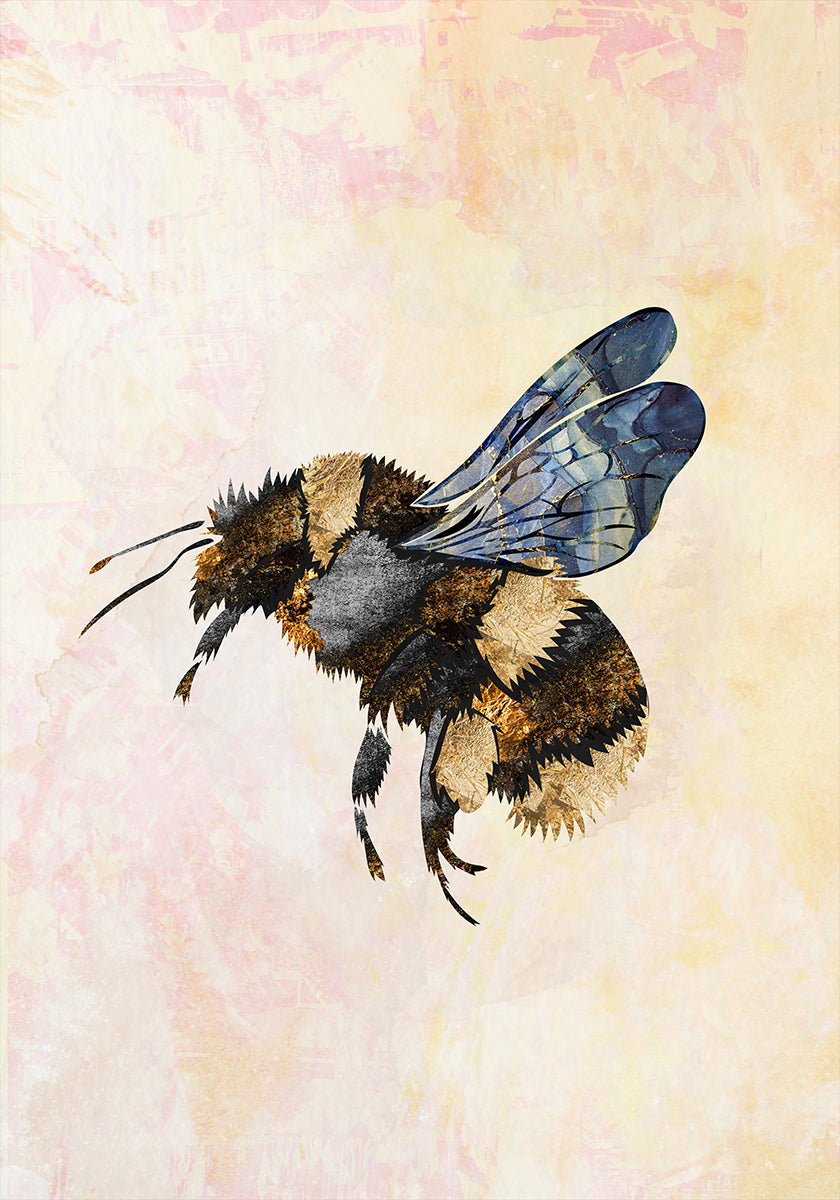 Grunge Watercolour Bee Plakat