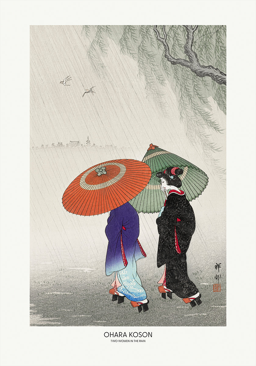 Two Women In The Rain Plakat