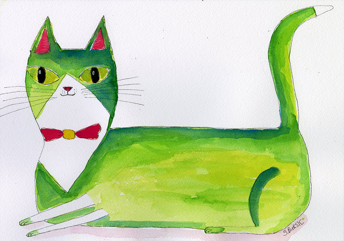 The green cat Plakat