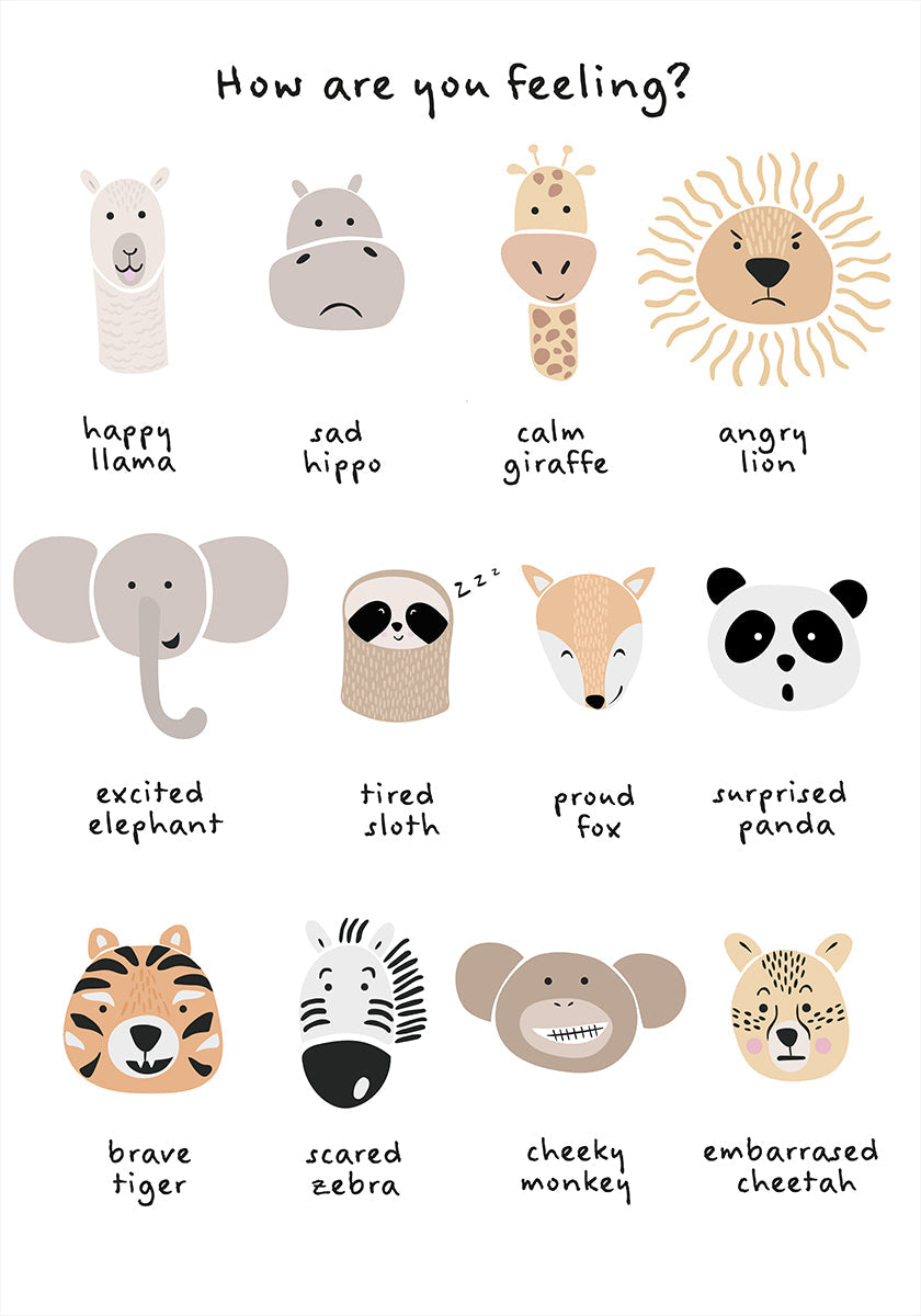 Children's calming meditation emotions print 1  Plakat