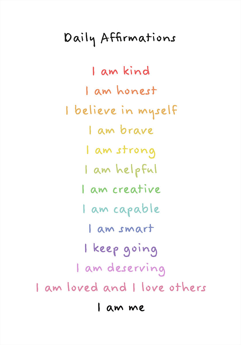 Children's affirmations emotions print 3 Plakat