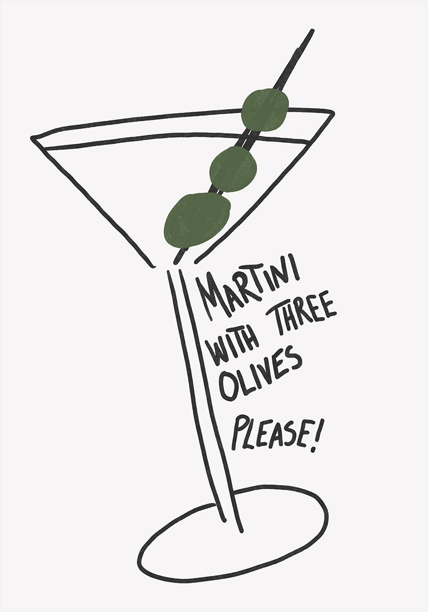 Olive Trio Martini Plakat