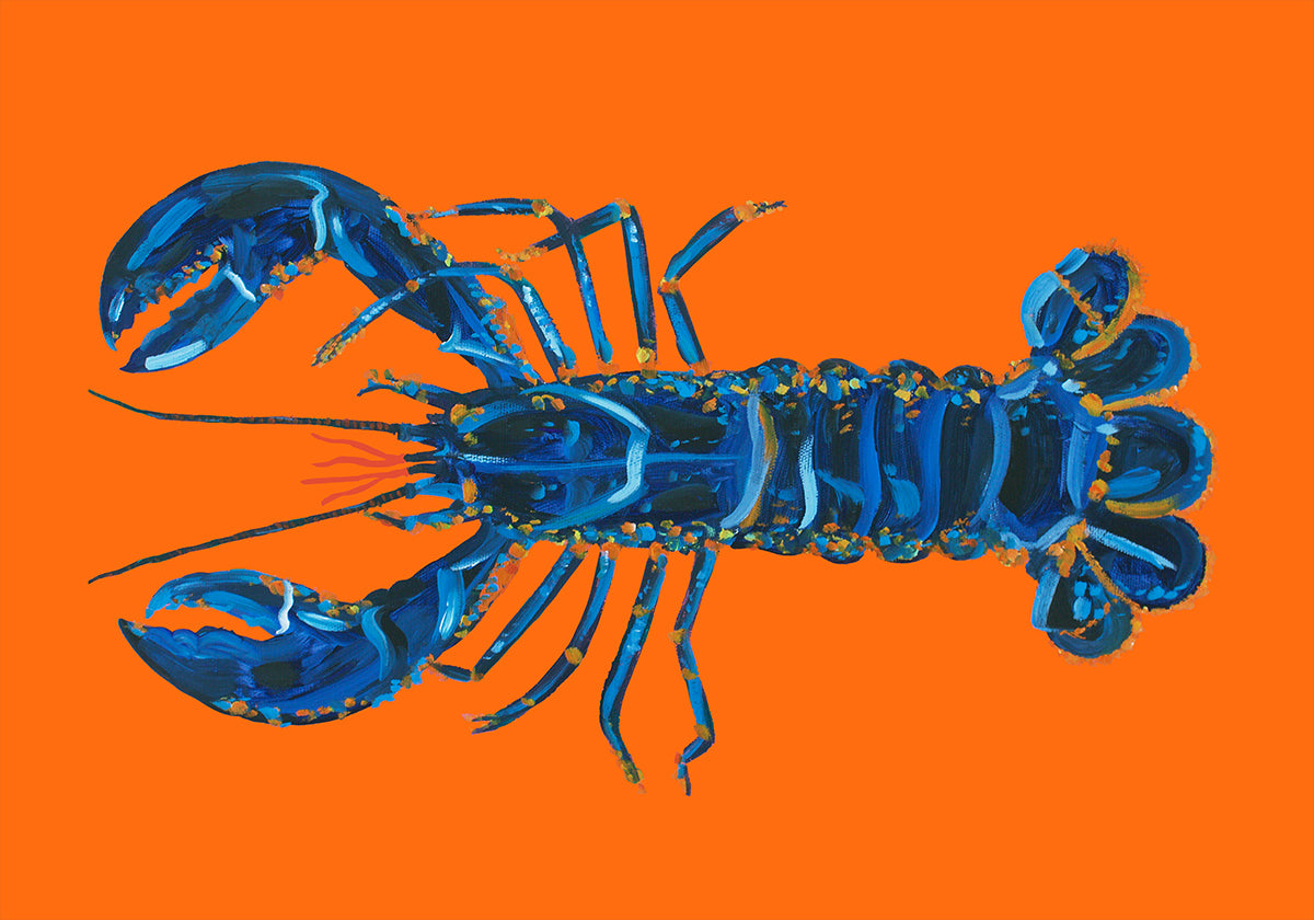 Lobster On Orange Plakat