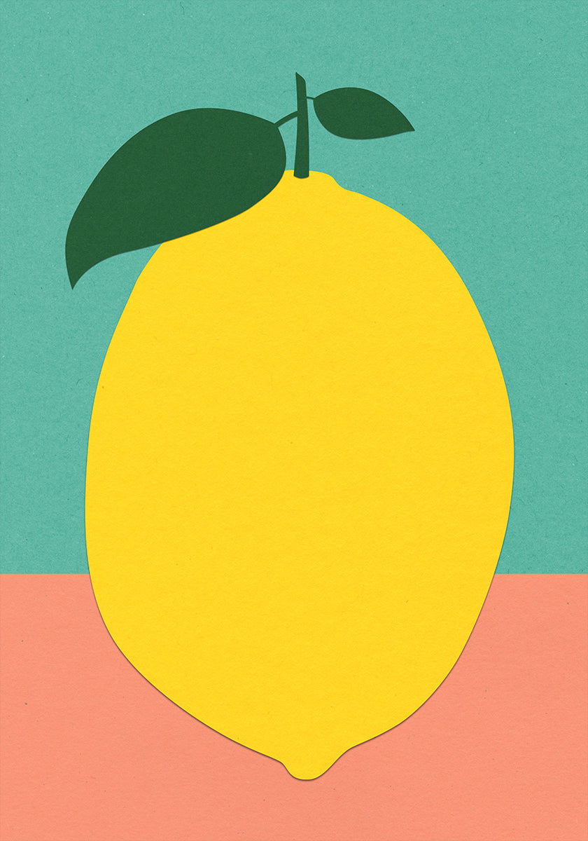 Lemon With Two Leaves Plakat