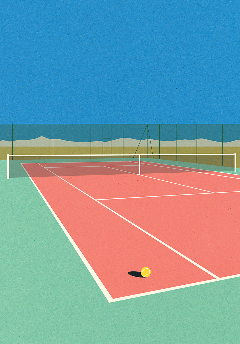 Tennis Court In the Desert Plakat