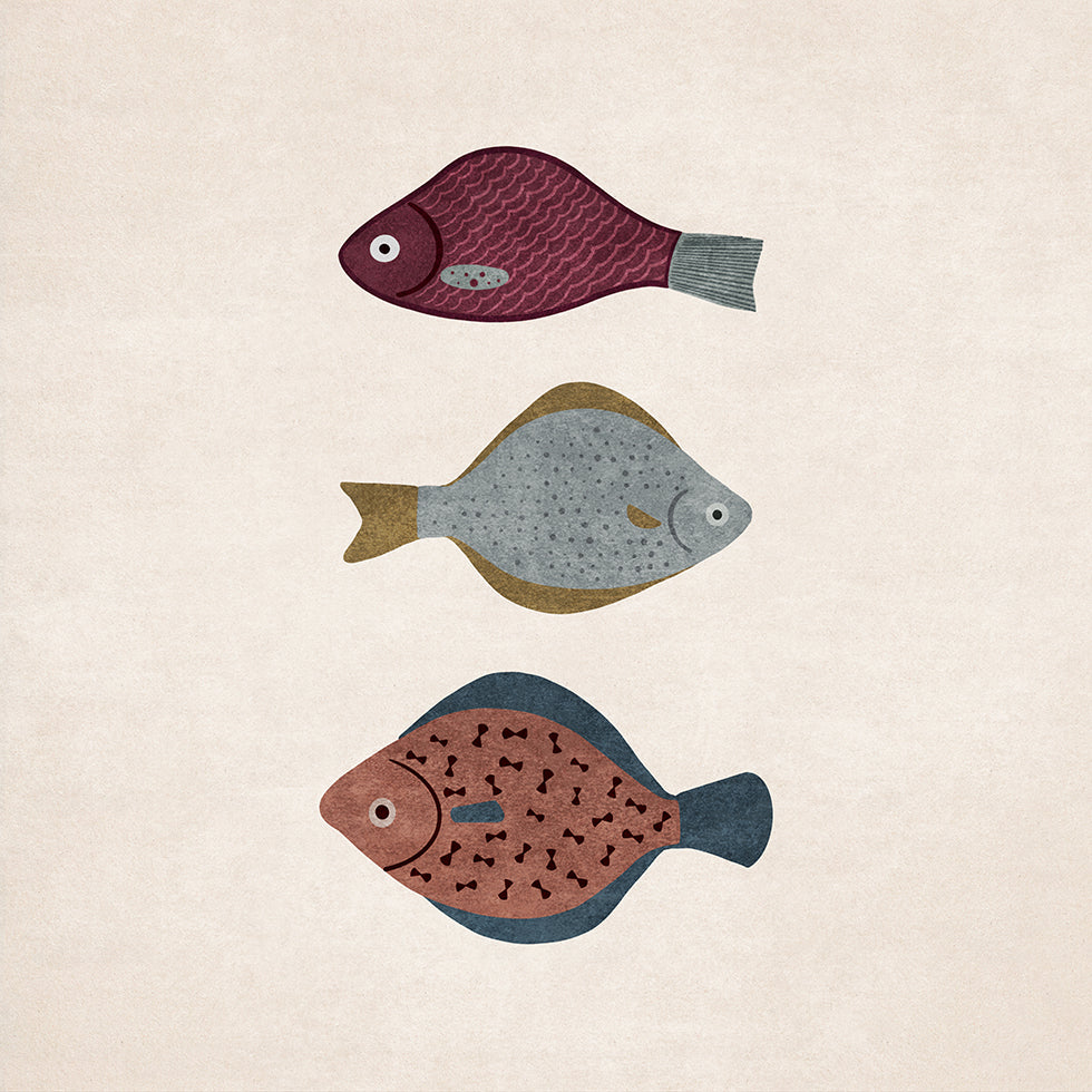 Trio of Fish Forms Plakat
