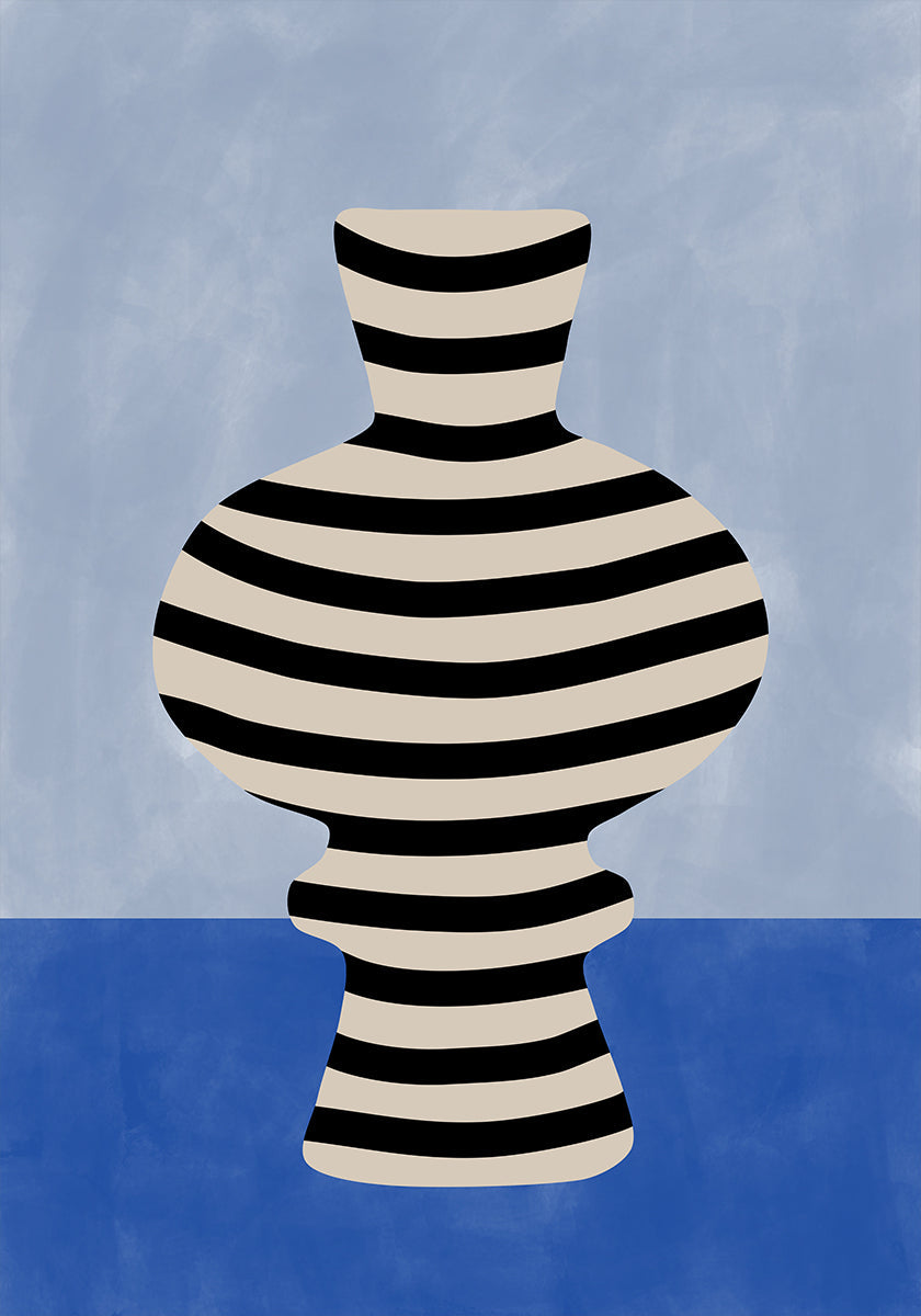 Striped Vase Illusion Plakat