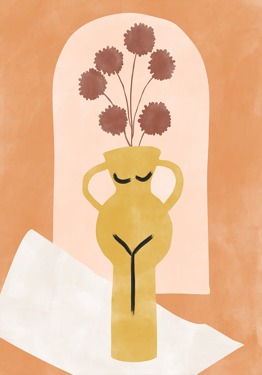 Stylized Vase Resembling A Female Form Plakat