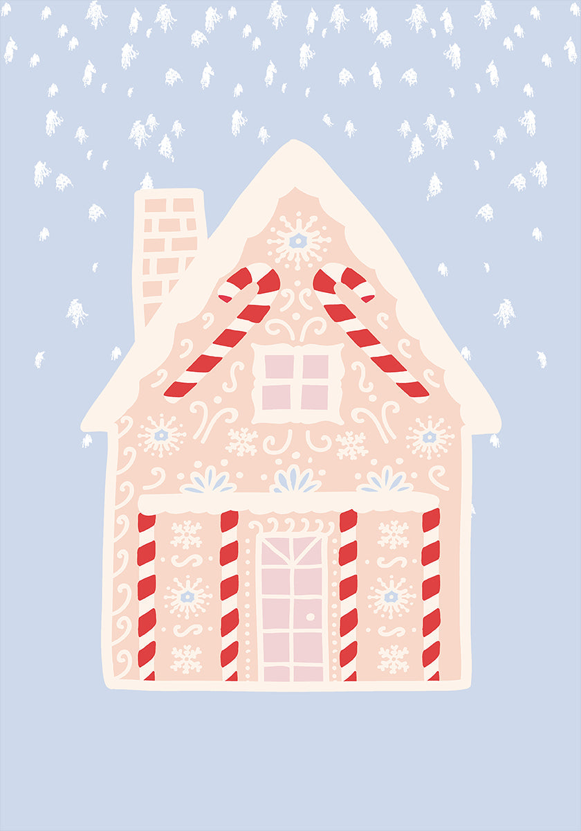 Blue Gingerbread House Plakat