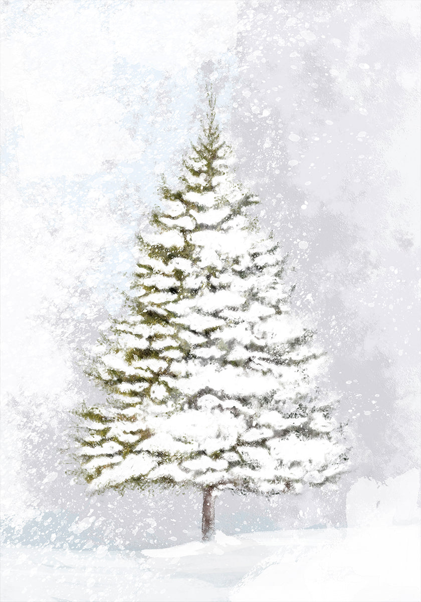 Lone fir in the snow Plakat