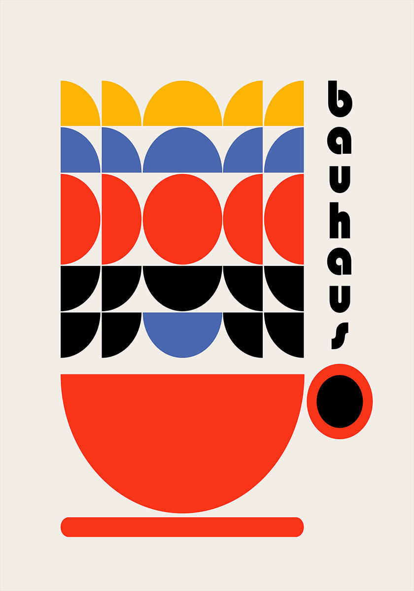 Bauhaus Coffee 70s Decor Plakat