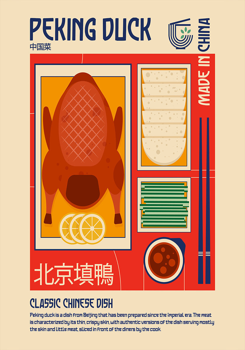 Peking Duck Japanese Food Print Plakat
