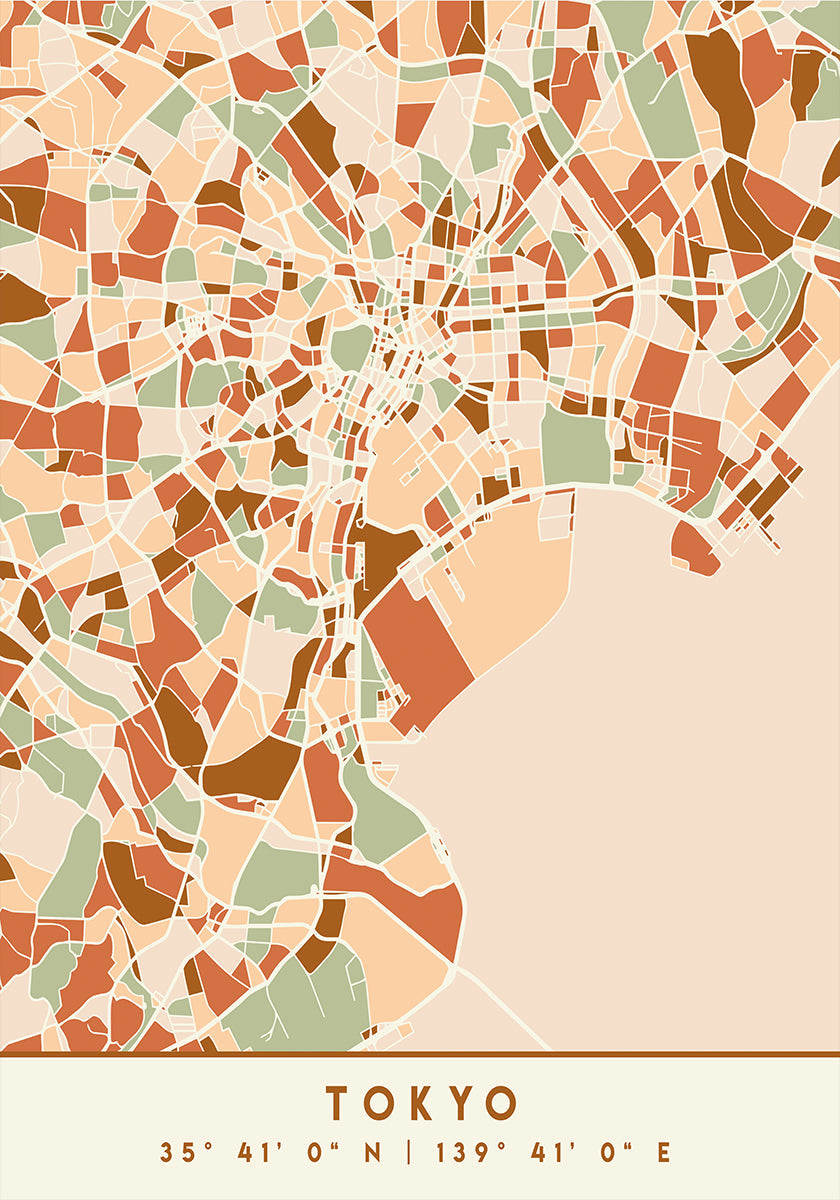 Black Maps Earth Tones 88 Plakat