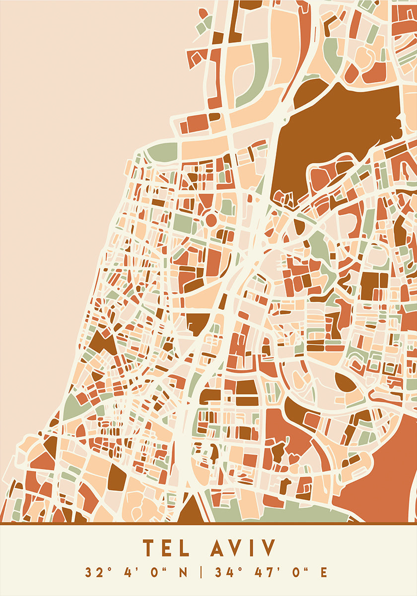 Black Maps Earth Tones 87 Plakat