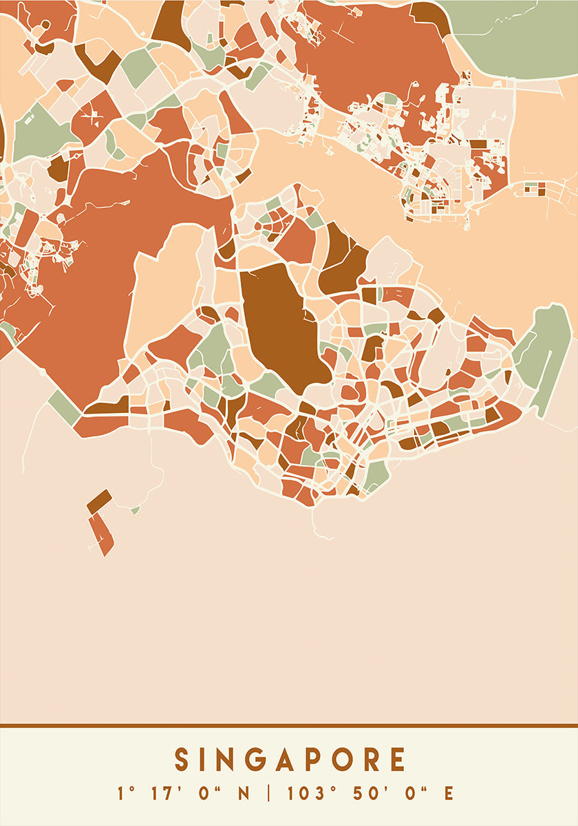 Black Maps Earth Tones 81 Plakat