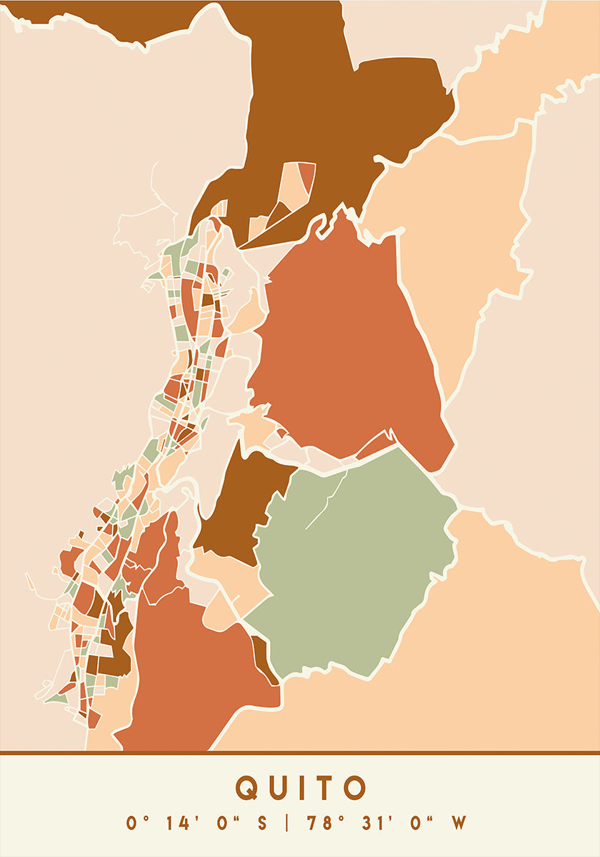 Black Maps Earth Tones 70 Plakat