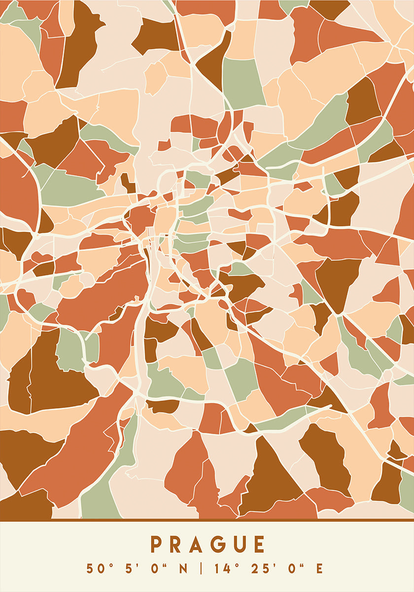 Black Maps Earth Tones 69 Plakat