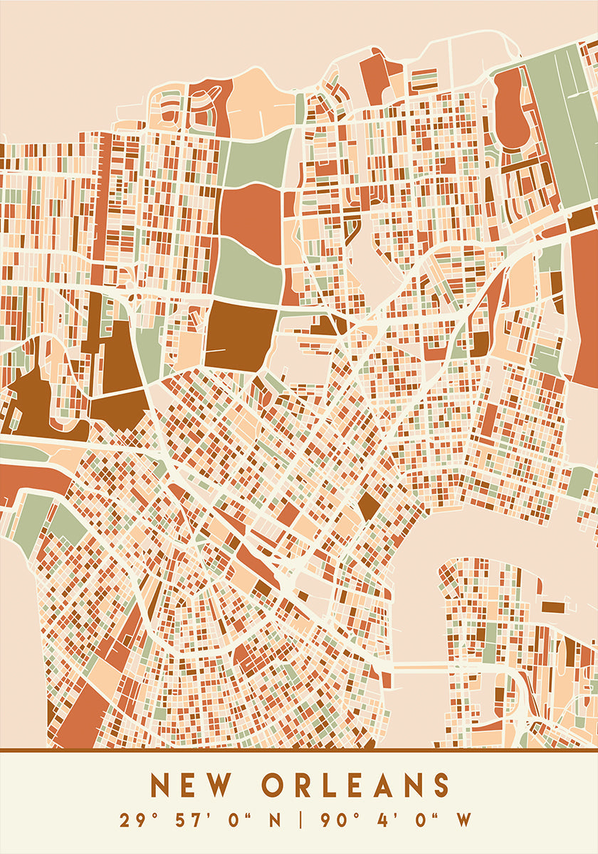 Black Maps Earth Tones 60 Plakat