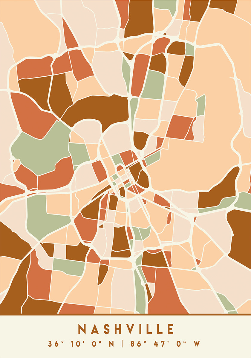 Black Maps Earth Tones 59 Plakat