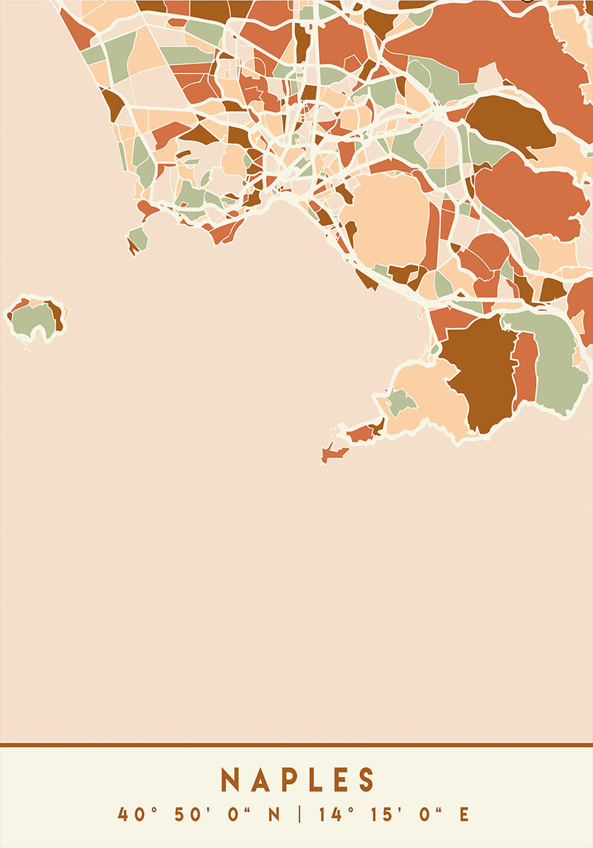 Black Maps Earth Tones 58 Plakat