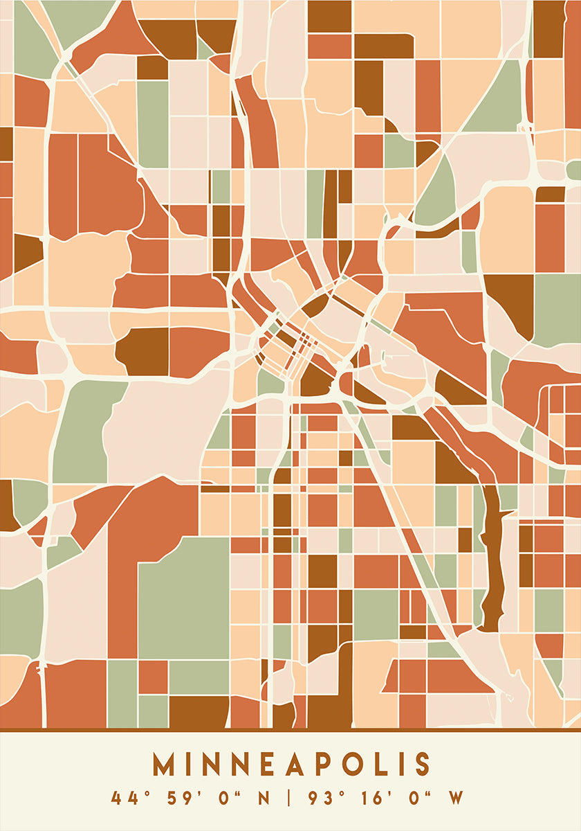 Black Maps Earth Tones 55 Plakat