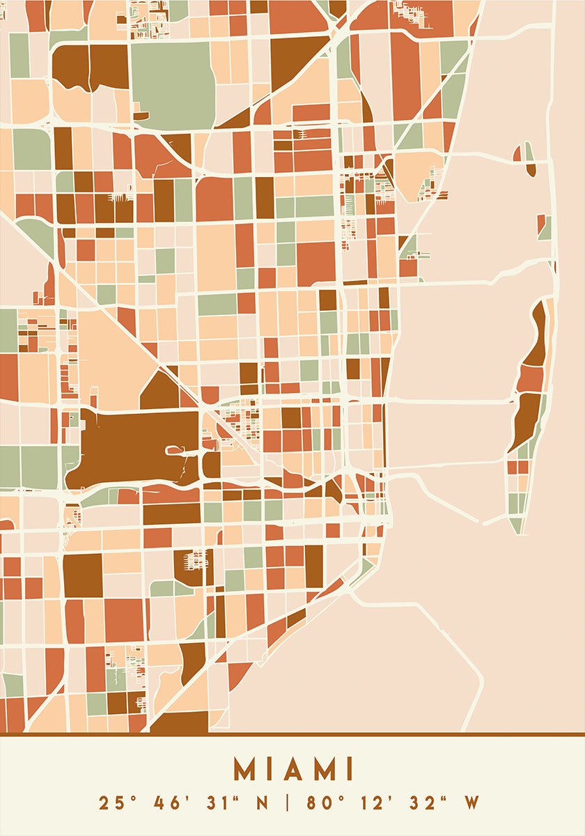 Black Maps Earth Tones 53 Plakat