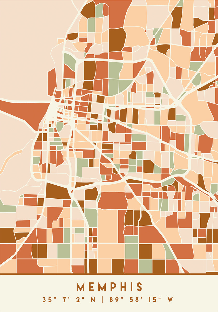 Black Maps Earth Tones 51 Plakat