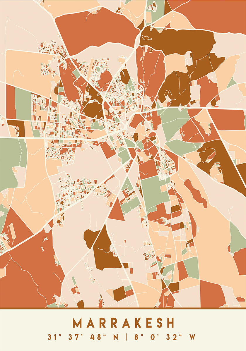 Black Maps Earth Tones 47 Plakat