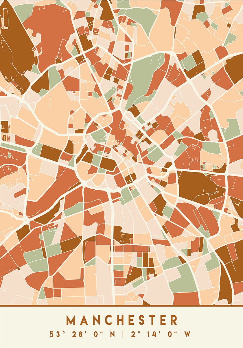 Black Maps Earth Tones 45 Plakat