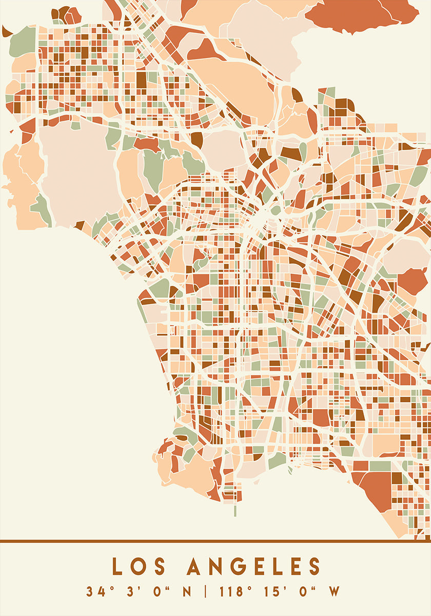 Black Maps Earth Tones 42 Plakat