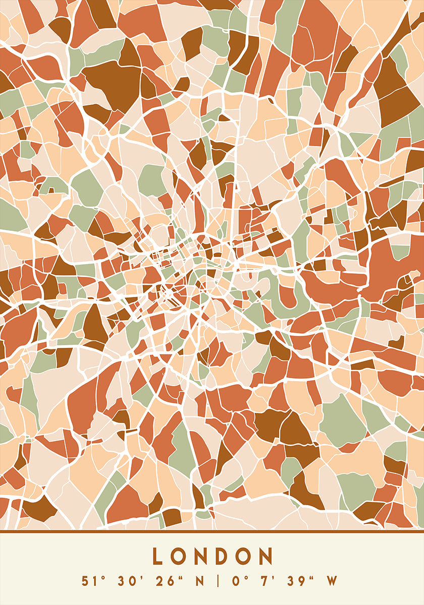 Black Maps Earth Tones 41 Plakat