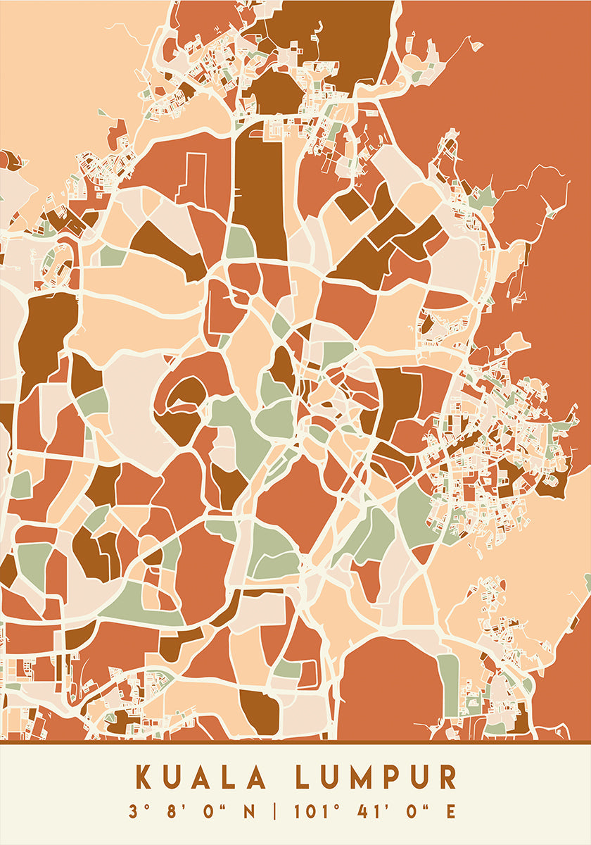 Black Maps Earth Tones 37 Plakat