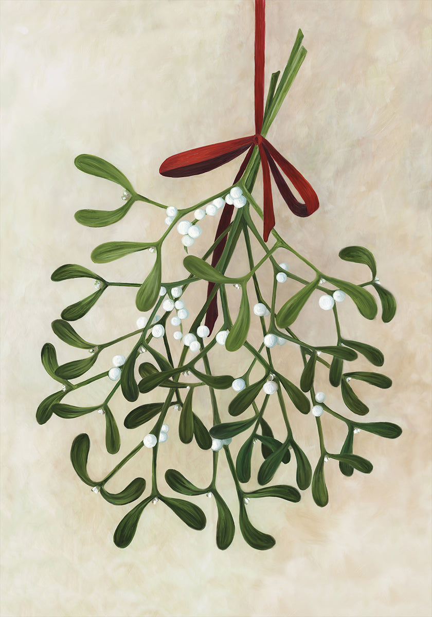 Mistletoe bouquet with bow Plakat