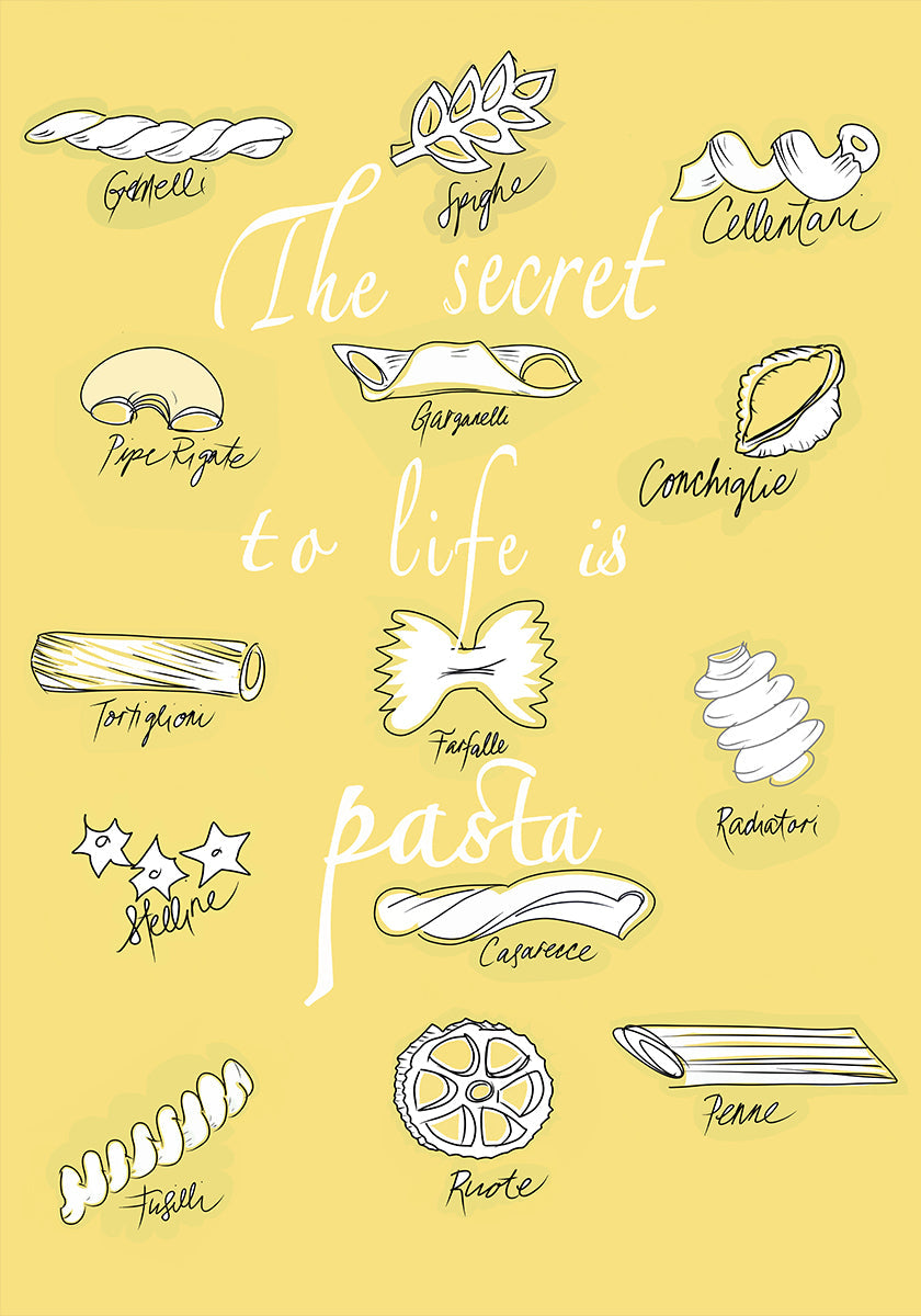 The Secret To Life Is Pasta Plakat