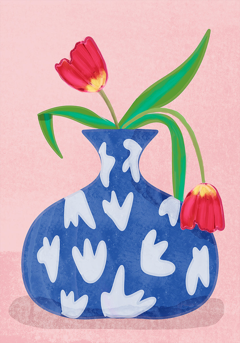 Tulpe in vase Plakat