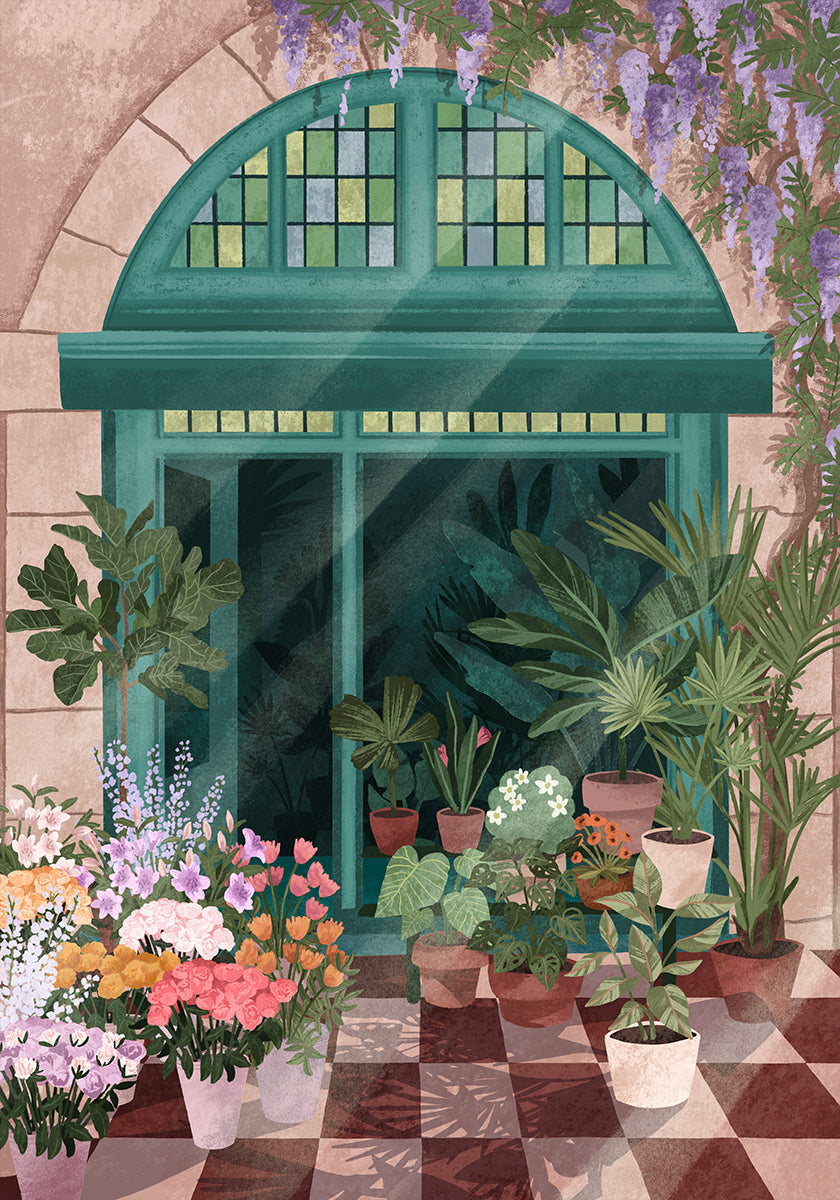 French Flowershop Plakat
