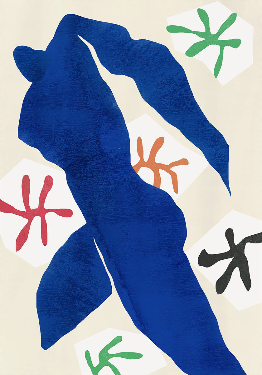 Abstract Blue Figure Plakat