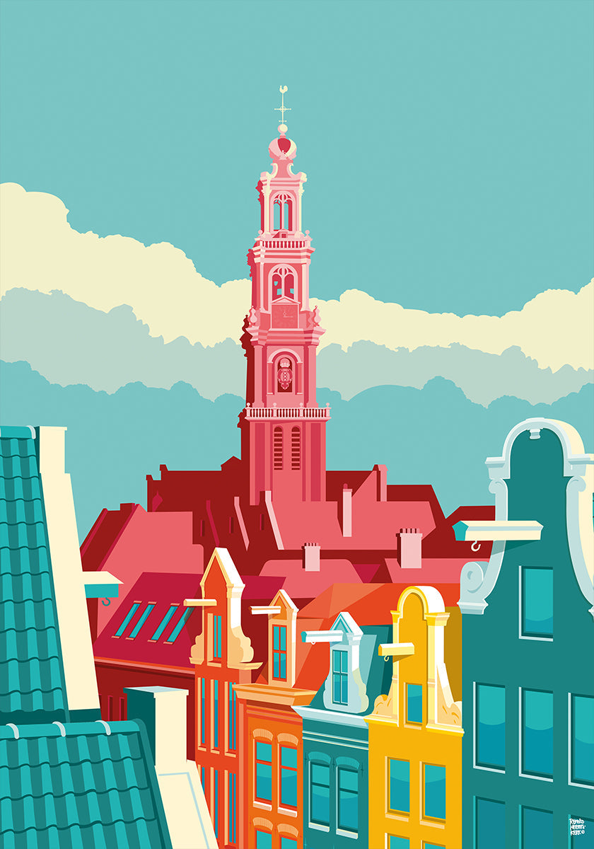 Amsterdam Westerkerk Jordaan Plakat