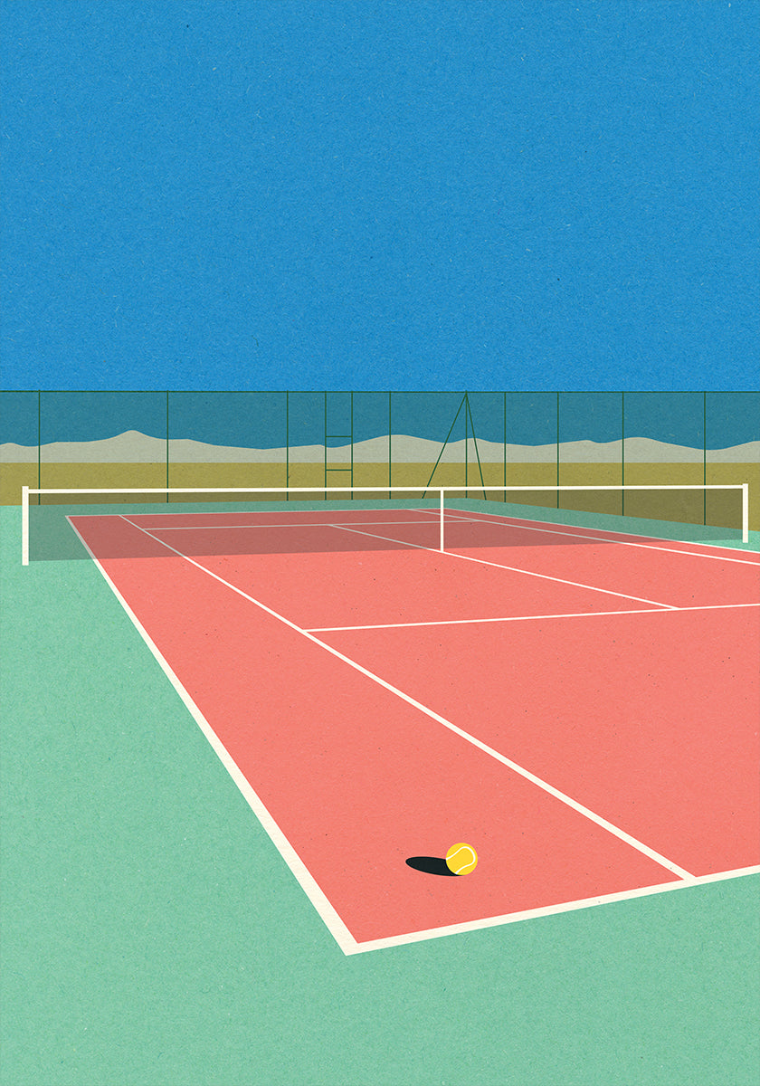 Tennis Court In the Desert Plakat