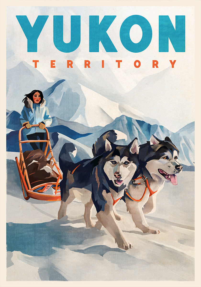 Yukon Territory Dog Sled Travel  Plakat