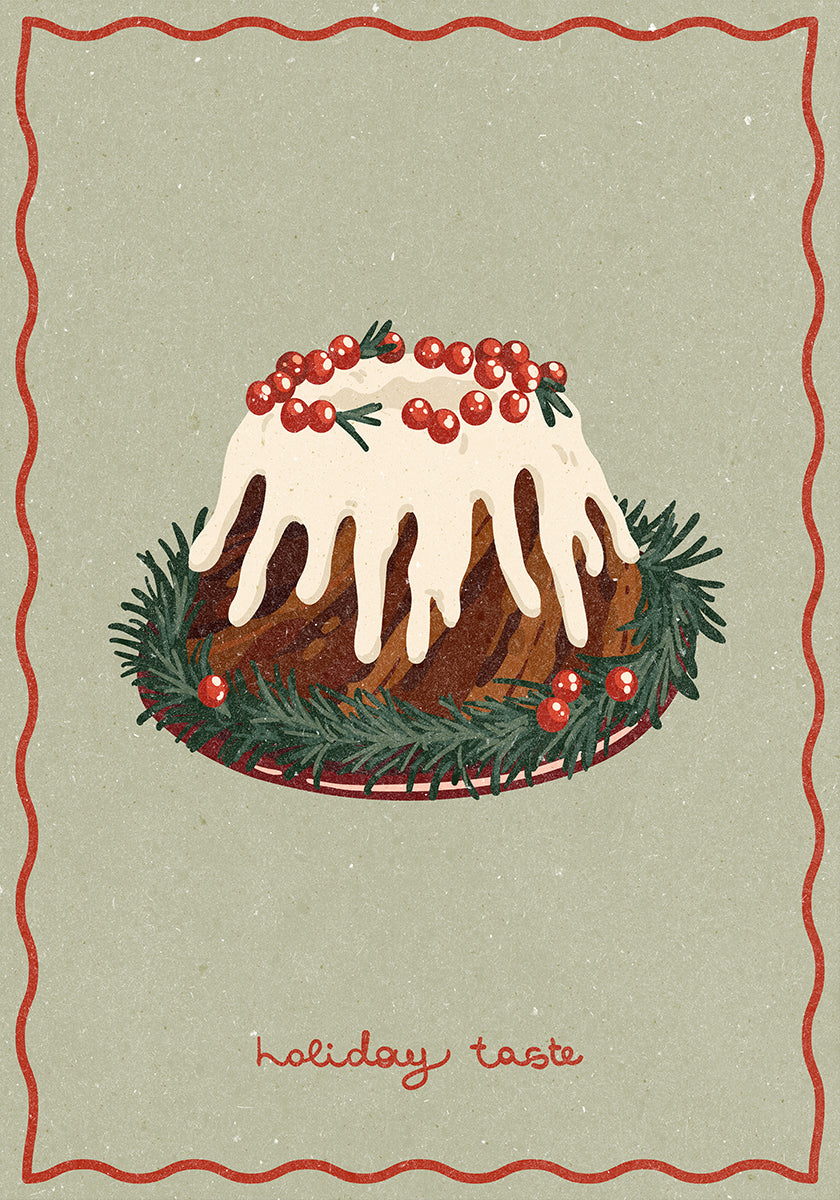 Christmas cake. Holiday Taste Plakat