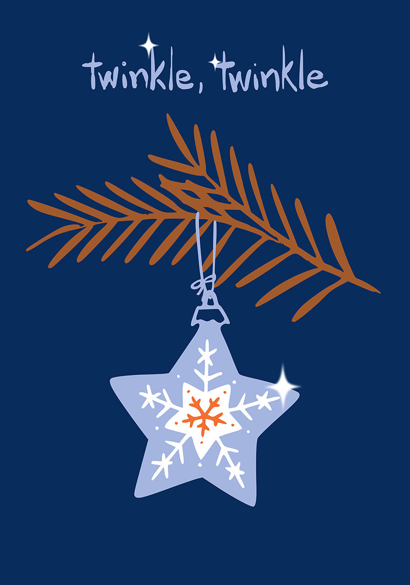 Cheerful twinkle Christmas star blue Plakat