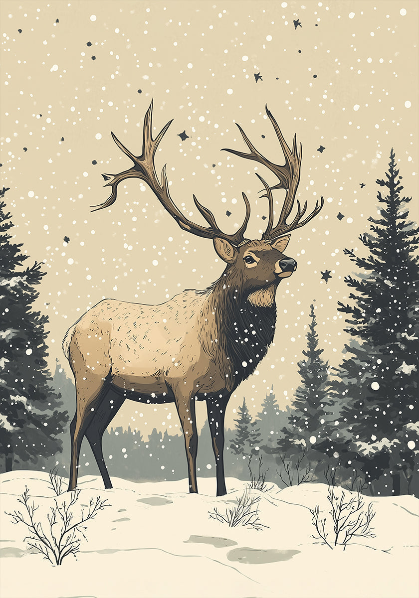 Elk Holiday Poster Plakat